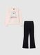Girls' pink cotton sweatshirt and trousers set_0