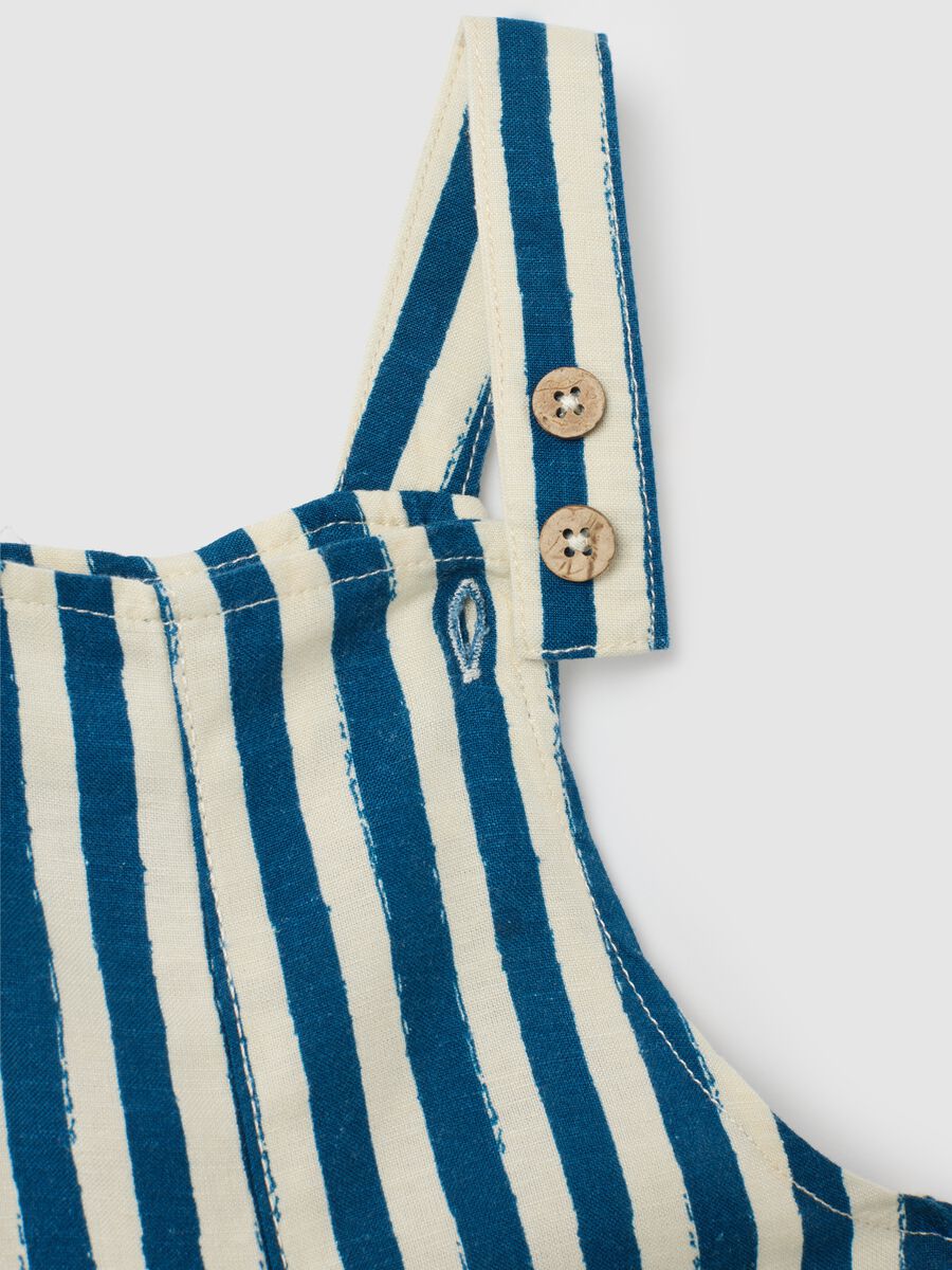 Salopette da bambino in misto viscosa e lino multicolor regular fit_2