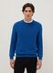Blue Crew Neck Sweater in Pure Cotton Regular Fit_0