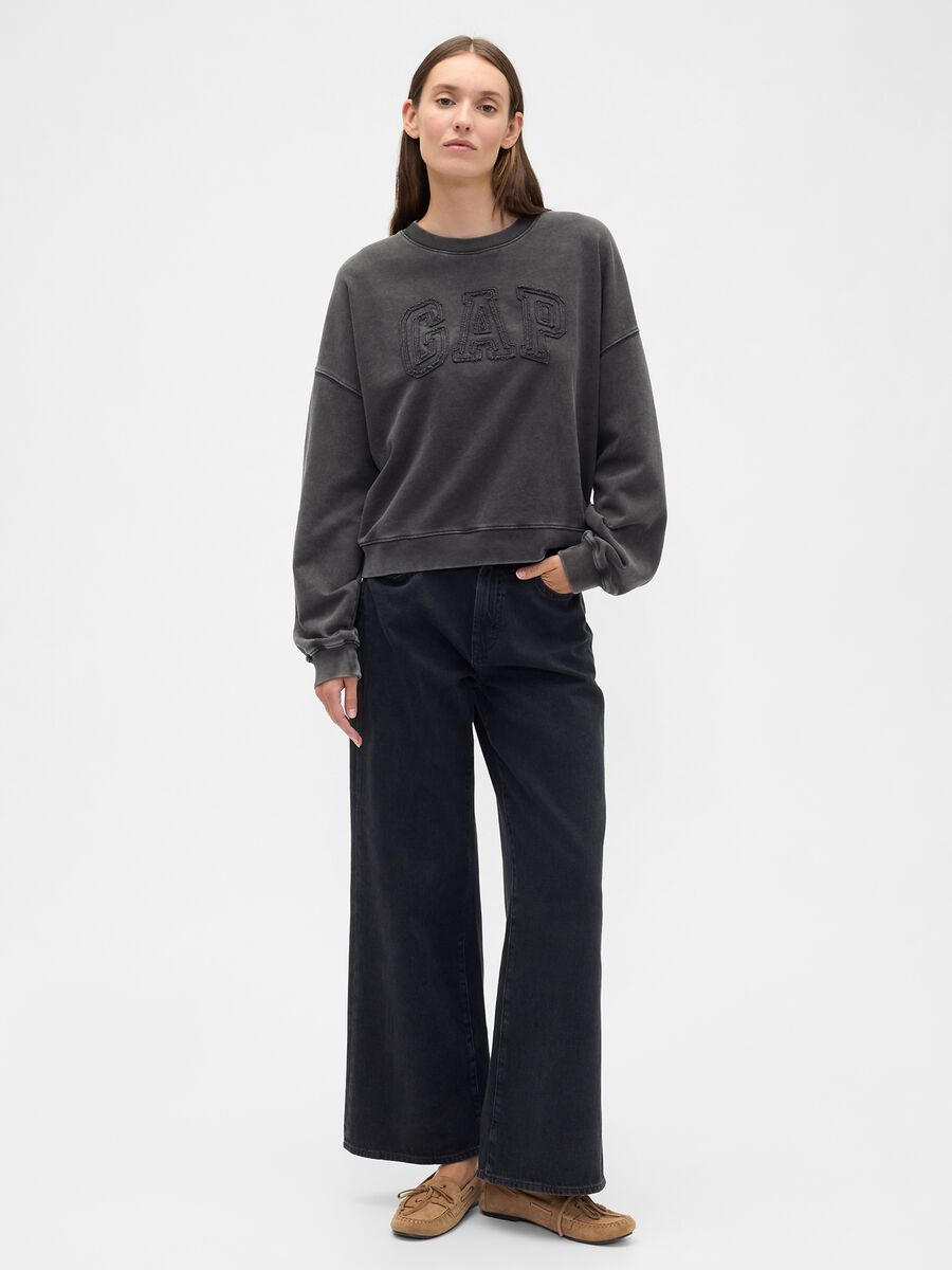 Grey sweatshirt with embroidered logo_2