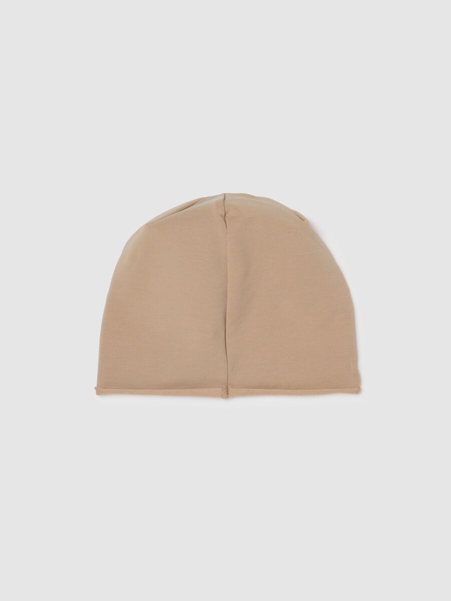 Beige stretch cotton children's cap with Spider-Man print_1