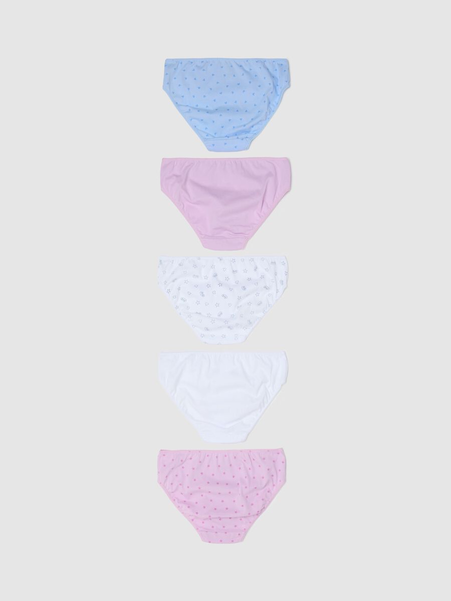 Five-pack briefs with stars print and bow_1