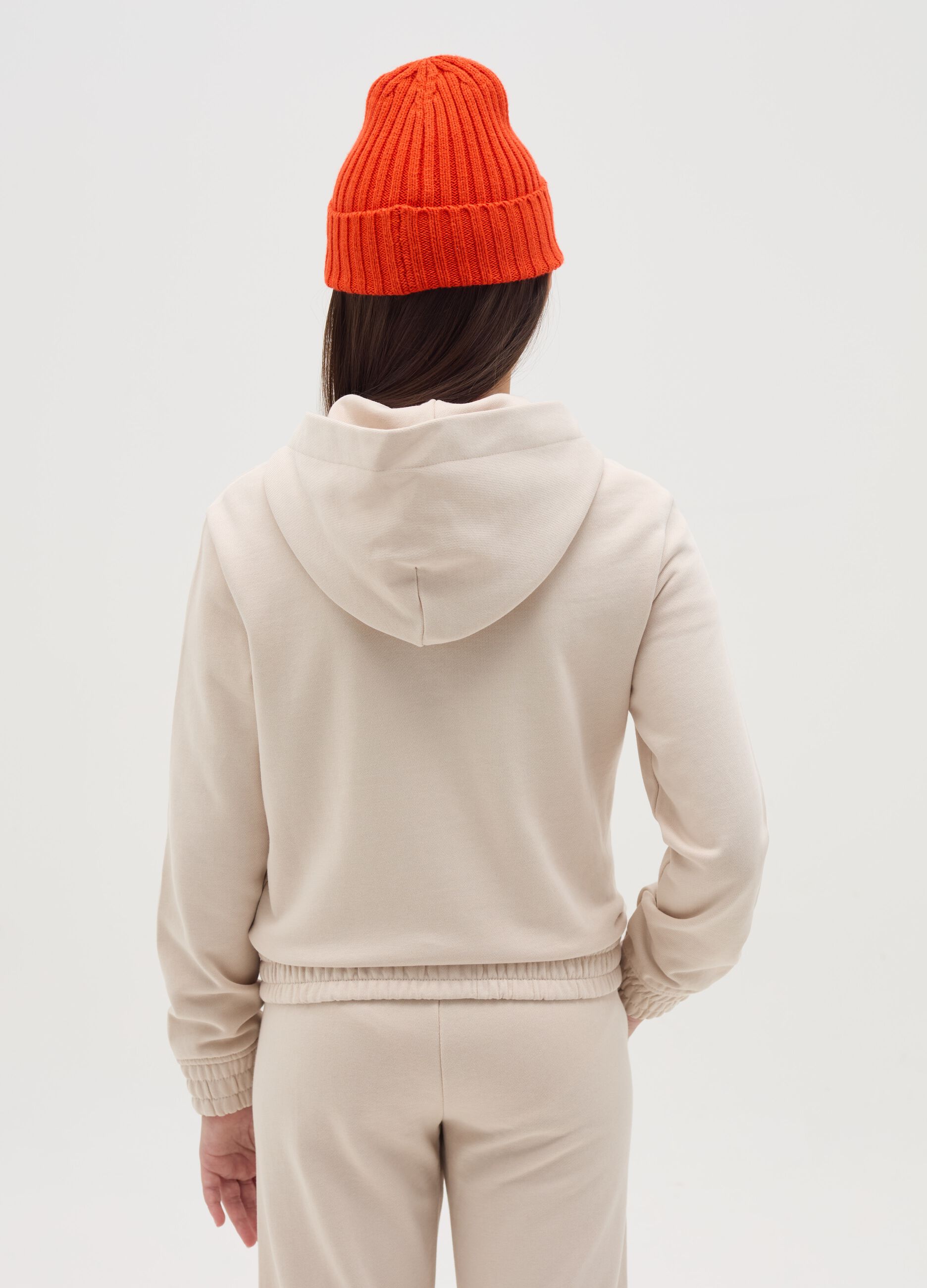 Full-zip Essential in French Terry con cappuccio 