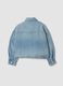 Camicia blu in denim di misto cotone e viscosa con cuore regular fit_5