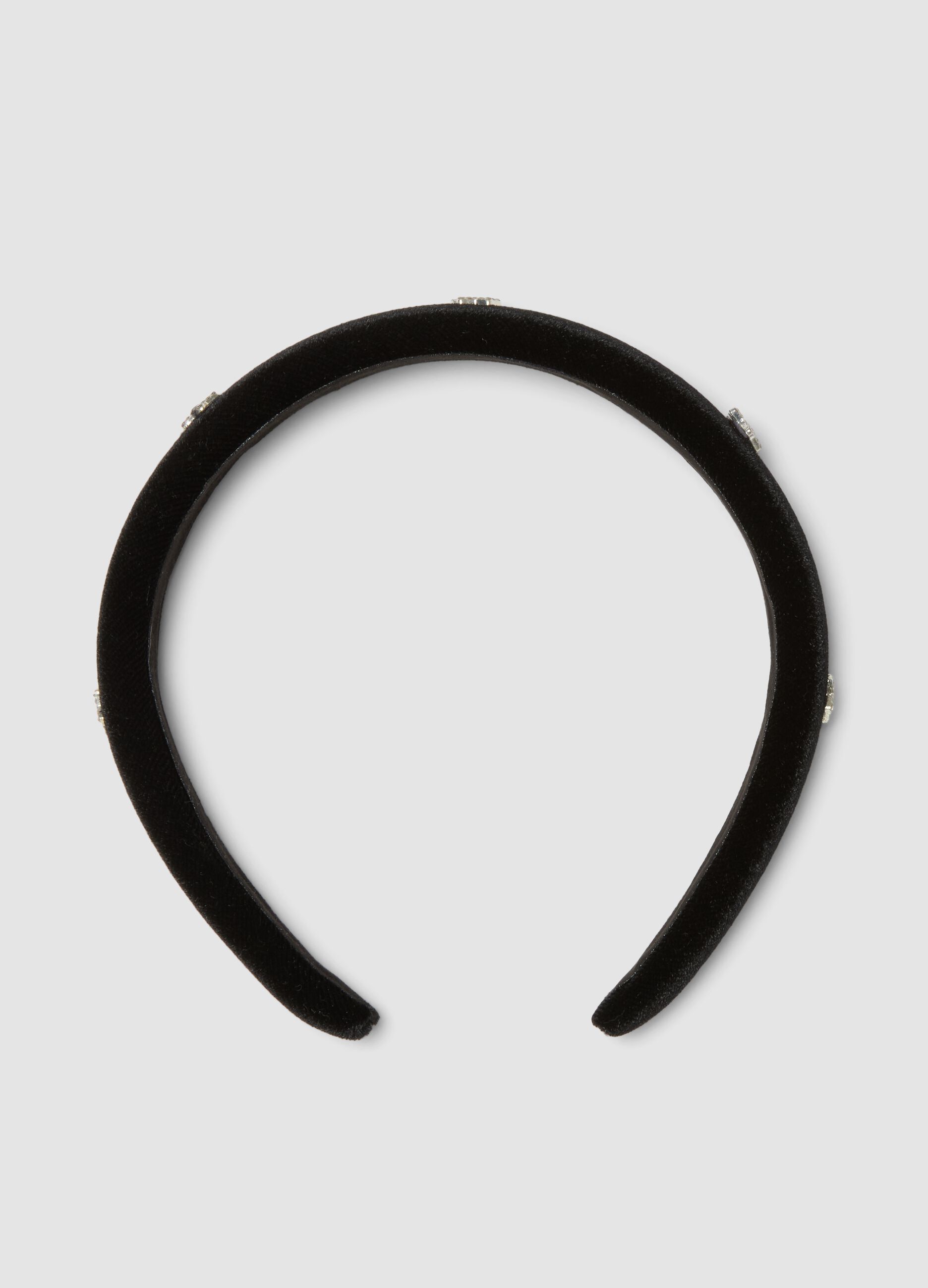 Black headband with applied star details for girls