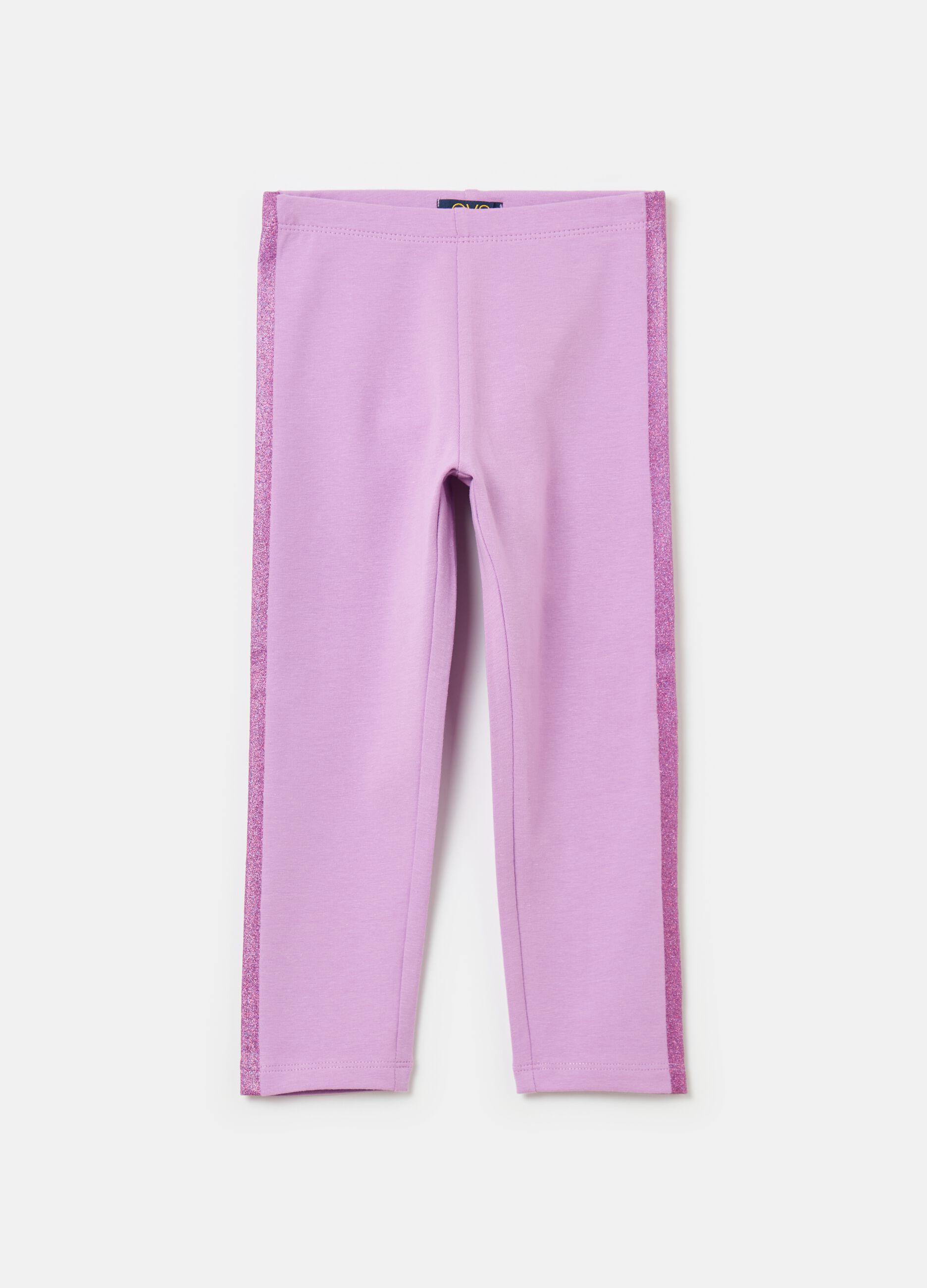 Three-quarter leggings with glitter bands