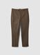 Pantaloni chino marroni in twill di cotone elasticizzato regular fit_0