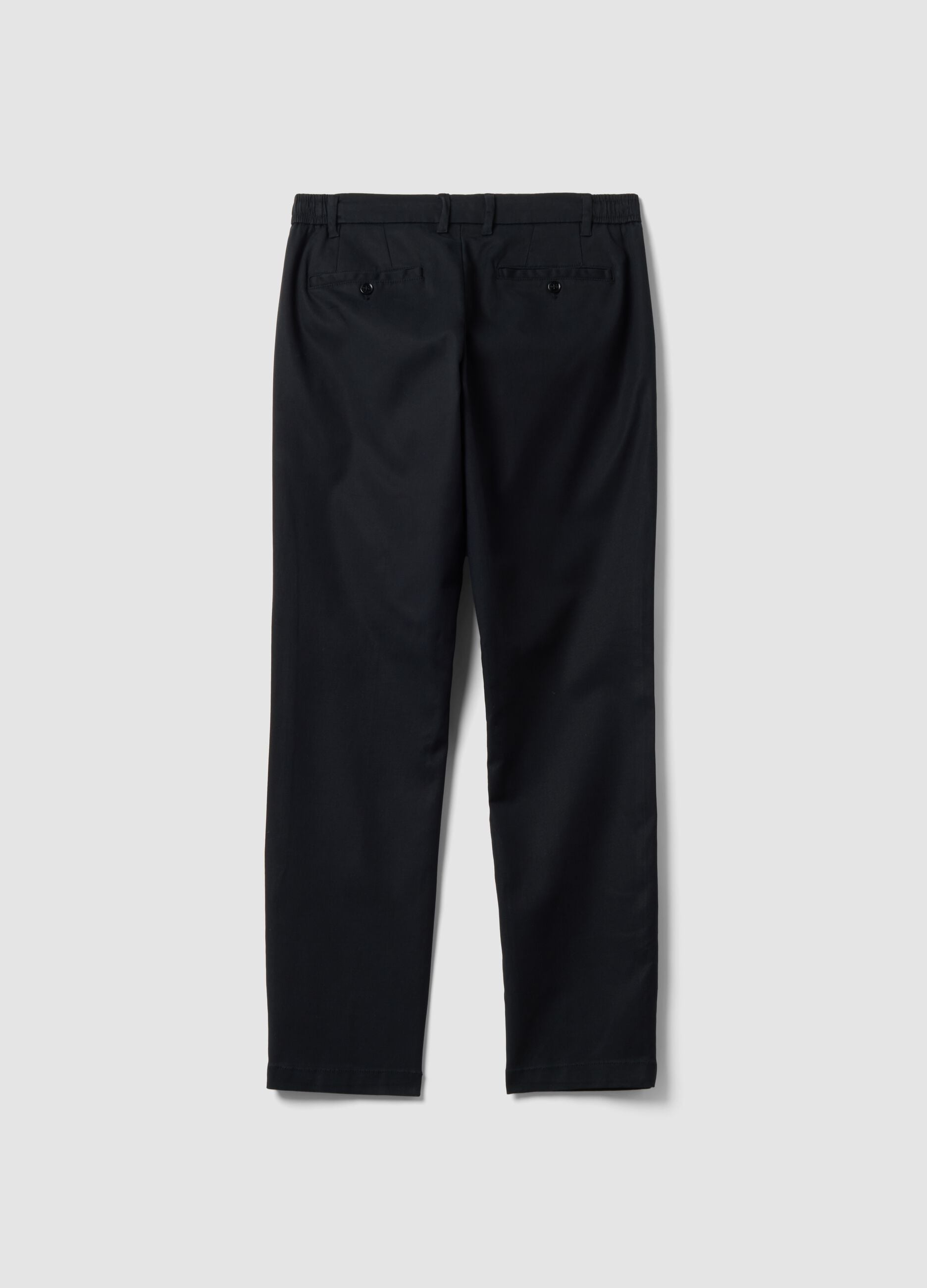 Black slim-fit stretch cotton and lyocell chino trousers
