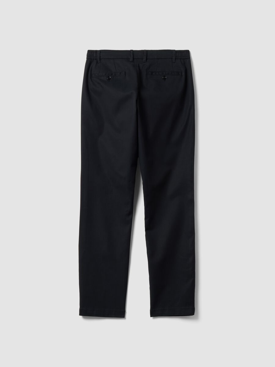 Black slim-fit stretch cotton and lyocell chino trousers_2
