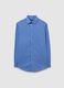 Blue long-sleeve cotton blend shirt_4
