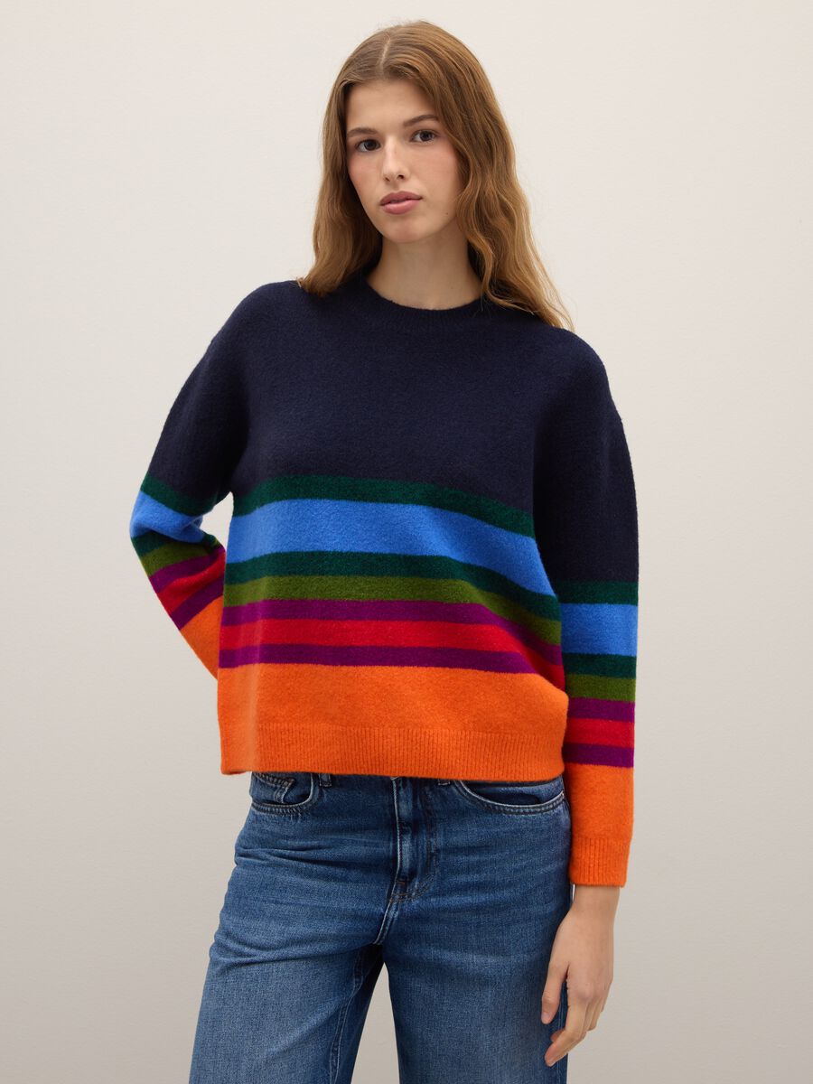 Regular fit multicolour striped jumper_1