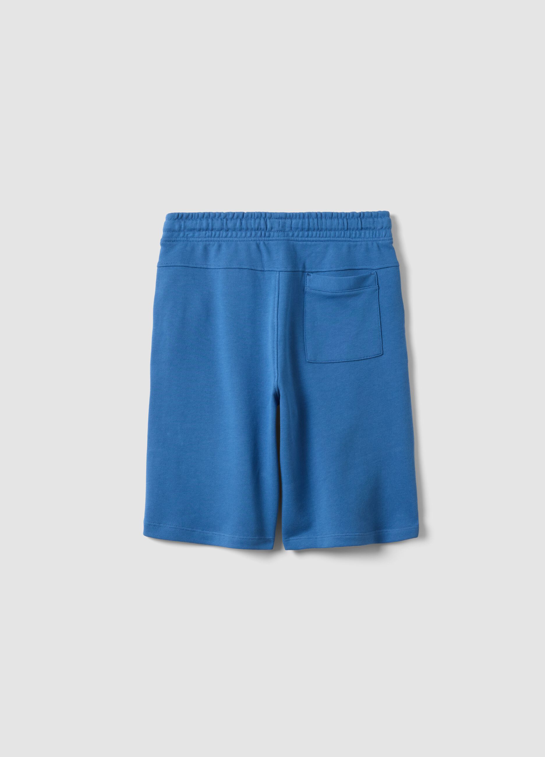 Boys' blue pure cotton shorts, comfort fit