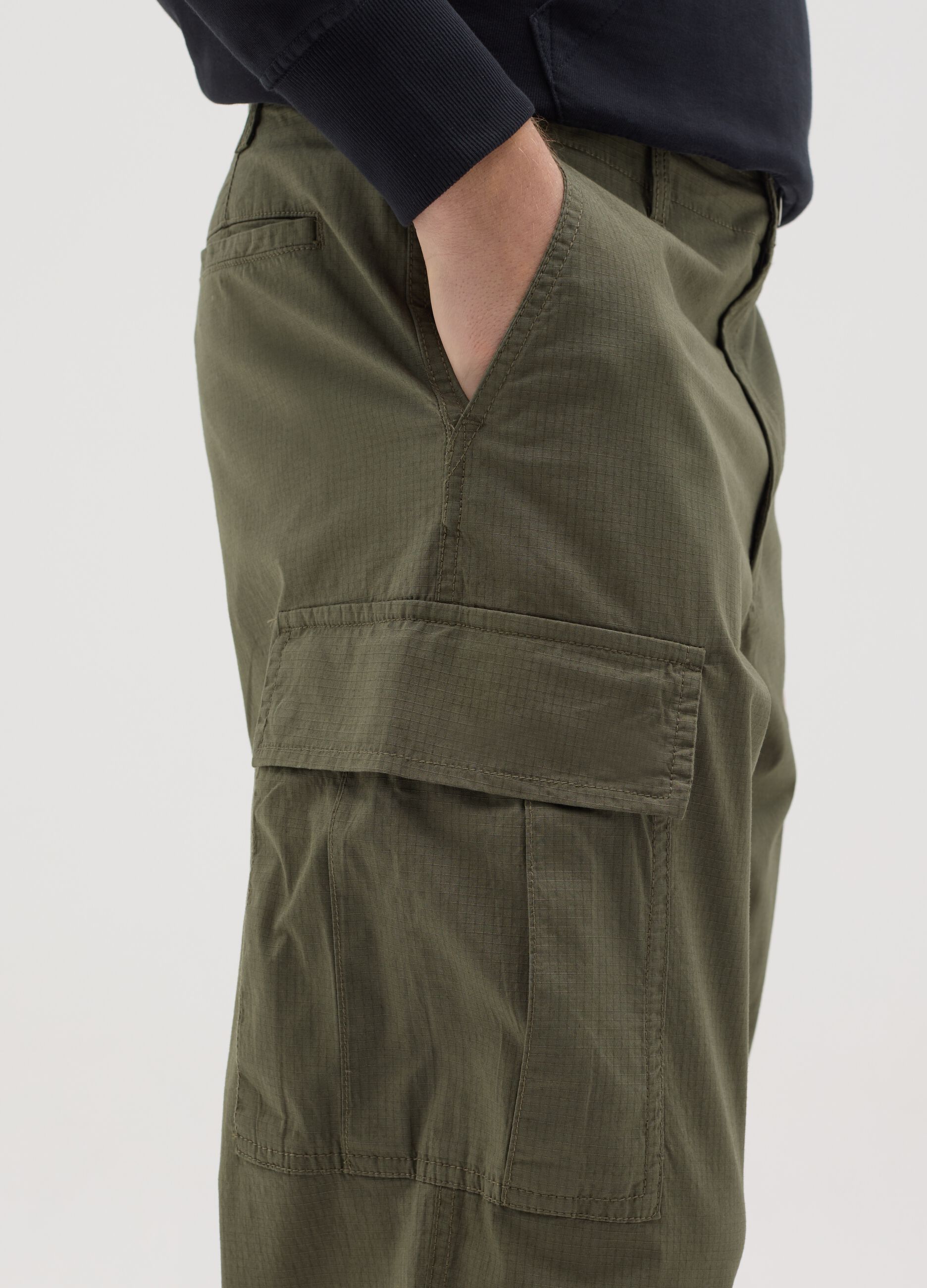 Pantaloni cargo ripstop con coulisse