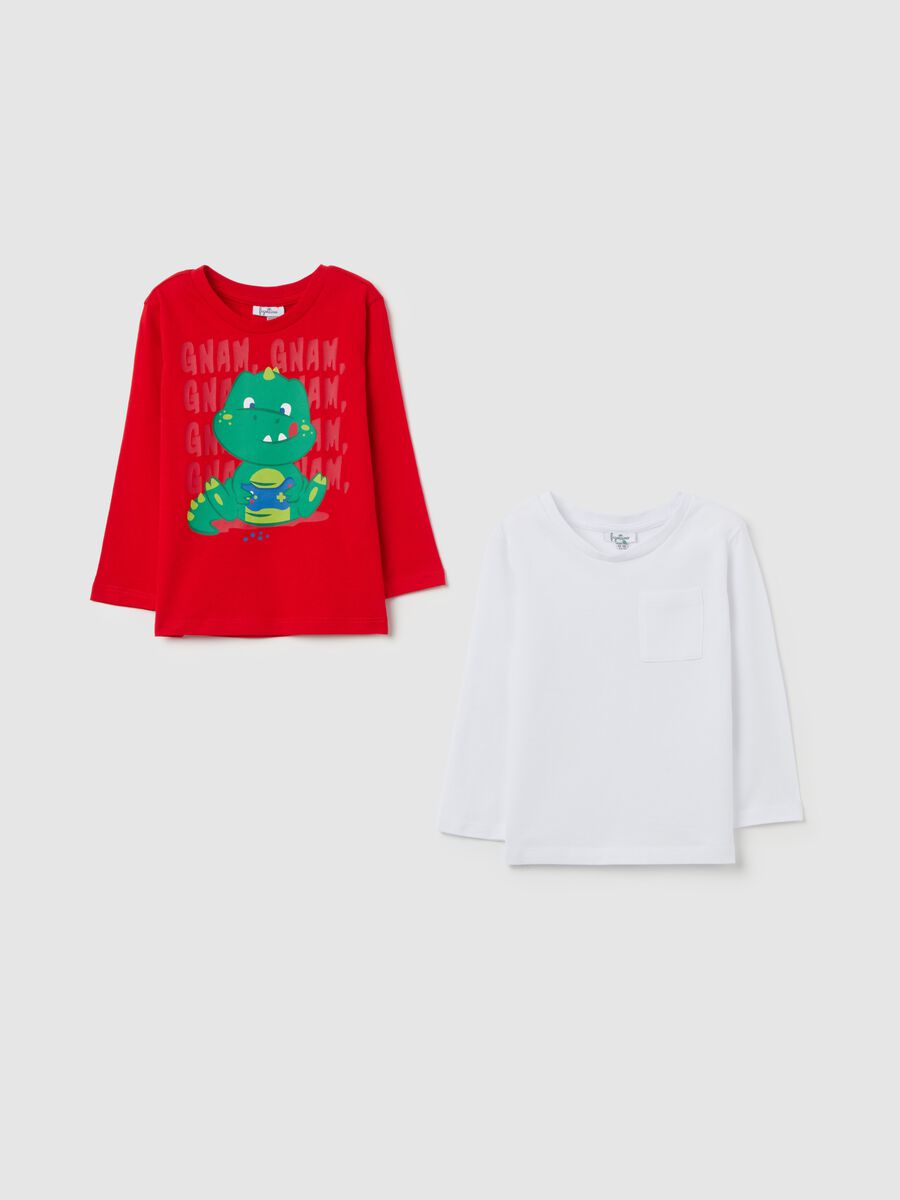 Two-pack long-sleeved T-shirt in cotton_0
