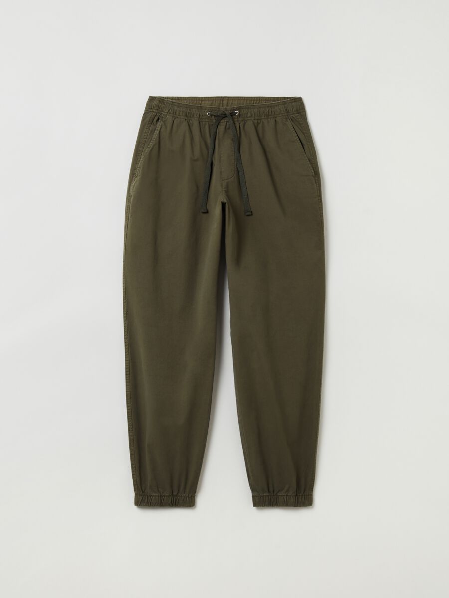 Canvas joggers with drawstring_0