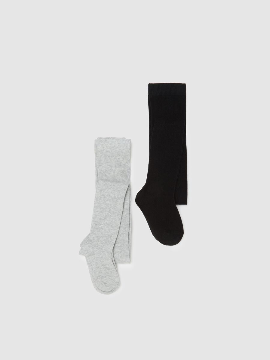 Pack of black and grey tights in stretch fabric blend_0