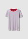 Green and white T-shirt in pure cotton regular fit_4