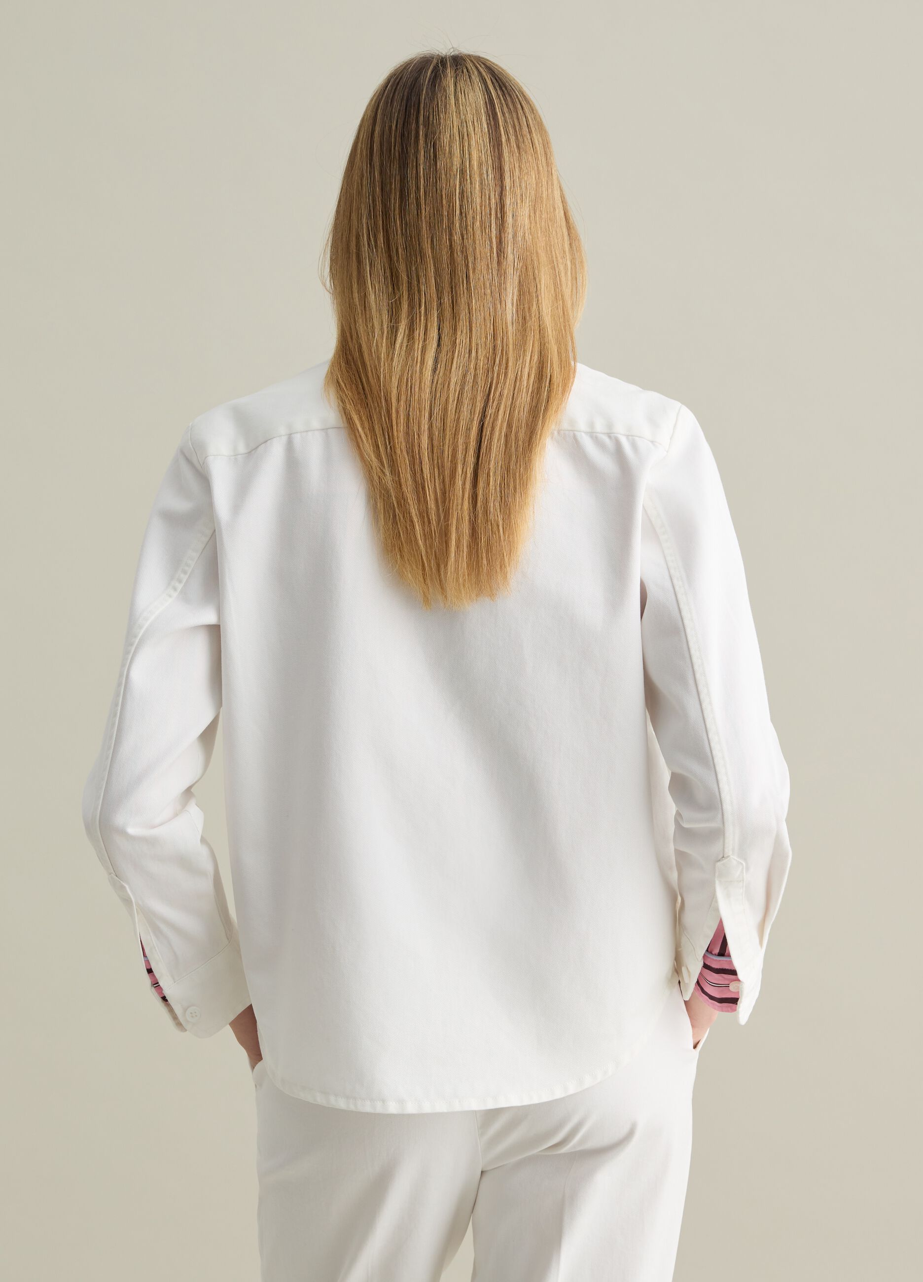 White shirt with paisley embroidery