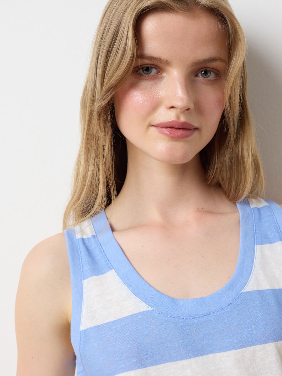 Blue and white striped vest LES COPAINS HOUSEBRAND_0