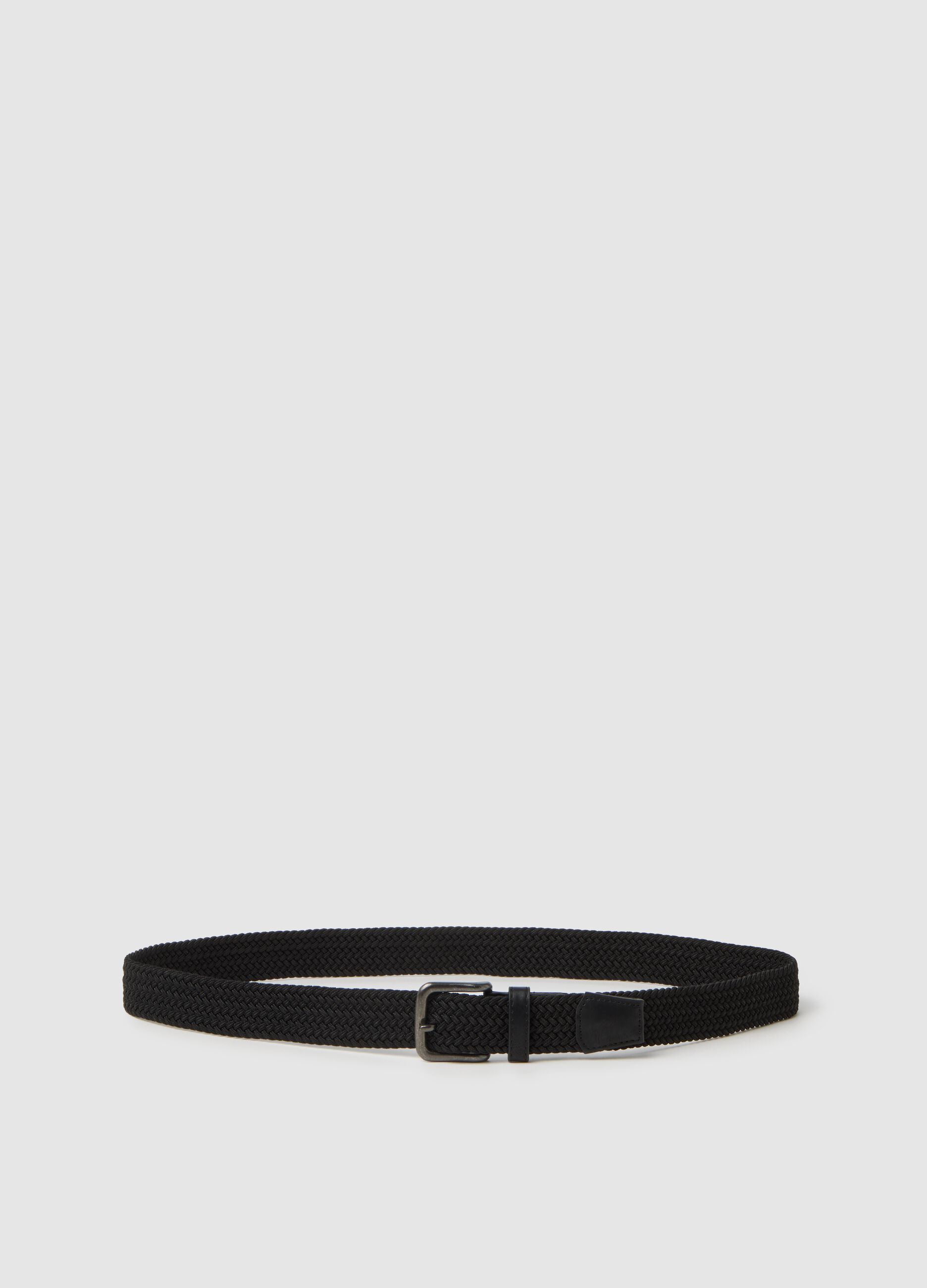 Braided Black Genuine Leather Belt