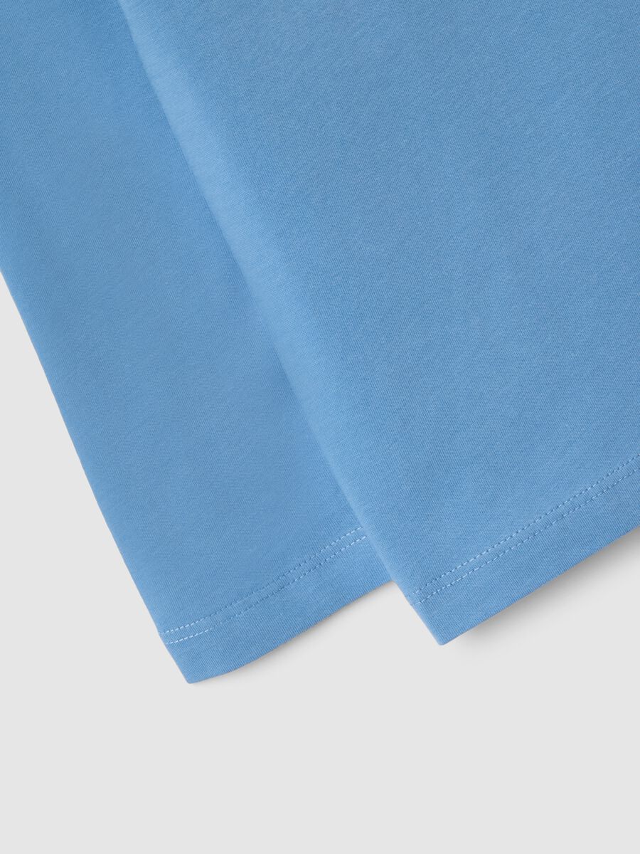 Boys&rsquo; blue pure cotton T-shirt with car print, regular fit_3