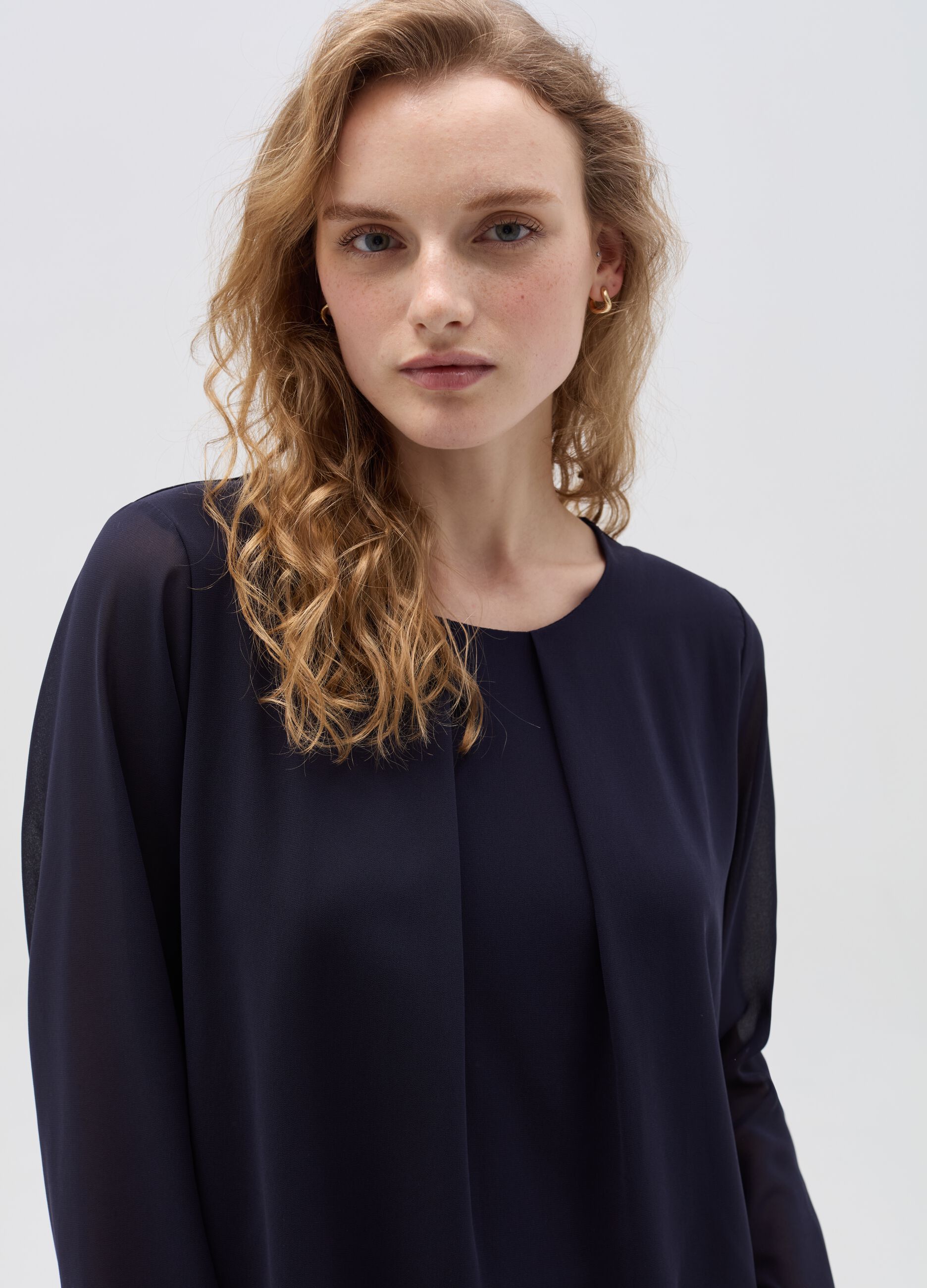 Ovs Blusa semitrasparente tinta unita