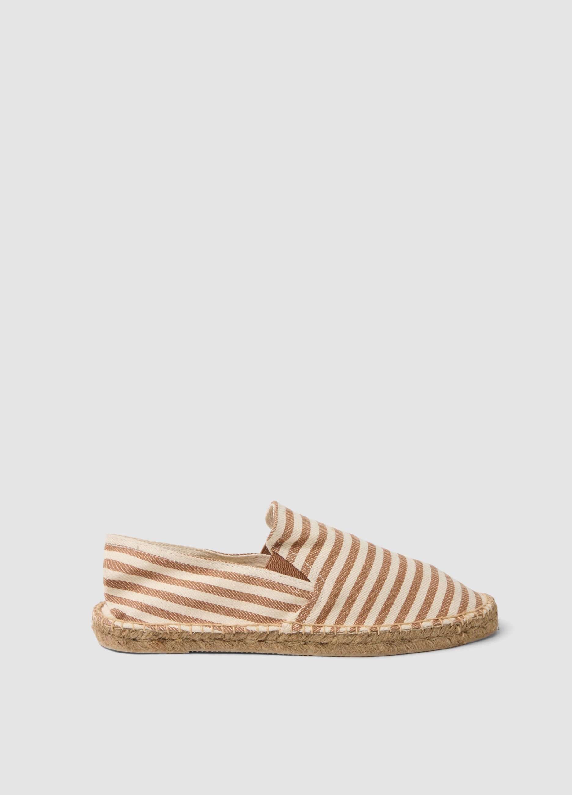 Beige striped espadrilles