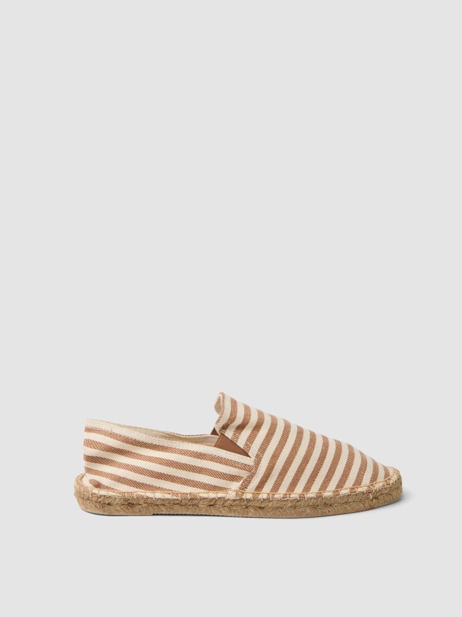 Beige striped espadrilles_0