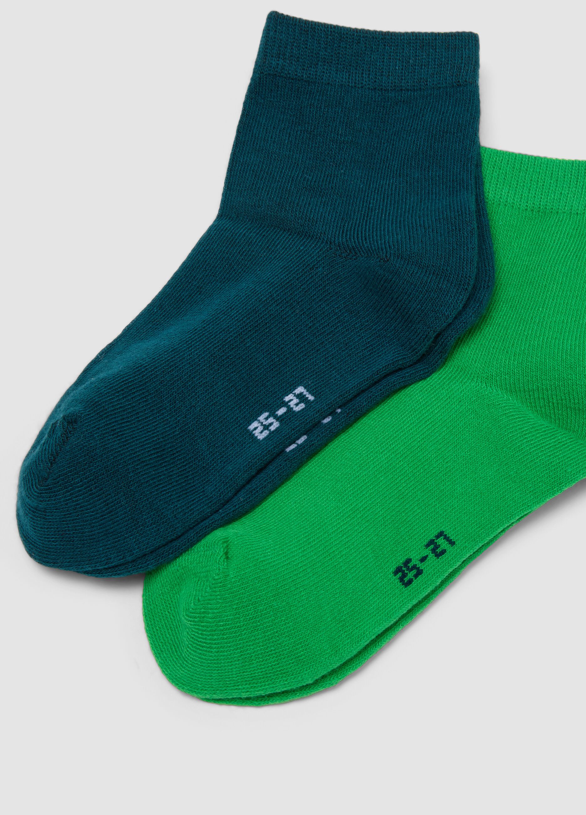 Pack of five multicolour short socks in stretch organic cotton