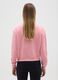 Pink cotton blend sweatshirt regular fit with embroidery and crew neck_2