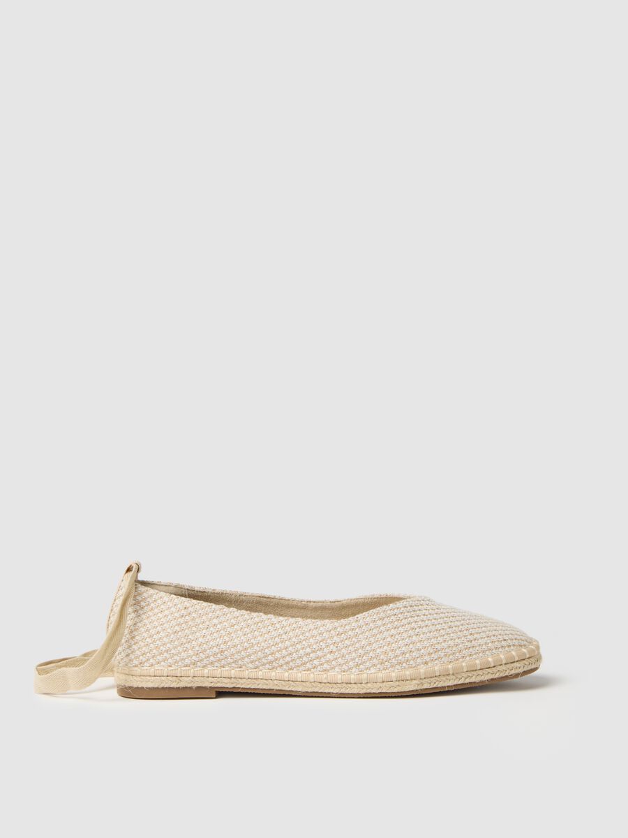 Women's Beige Fabric Ballet Flats_0