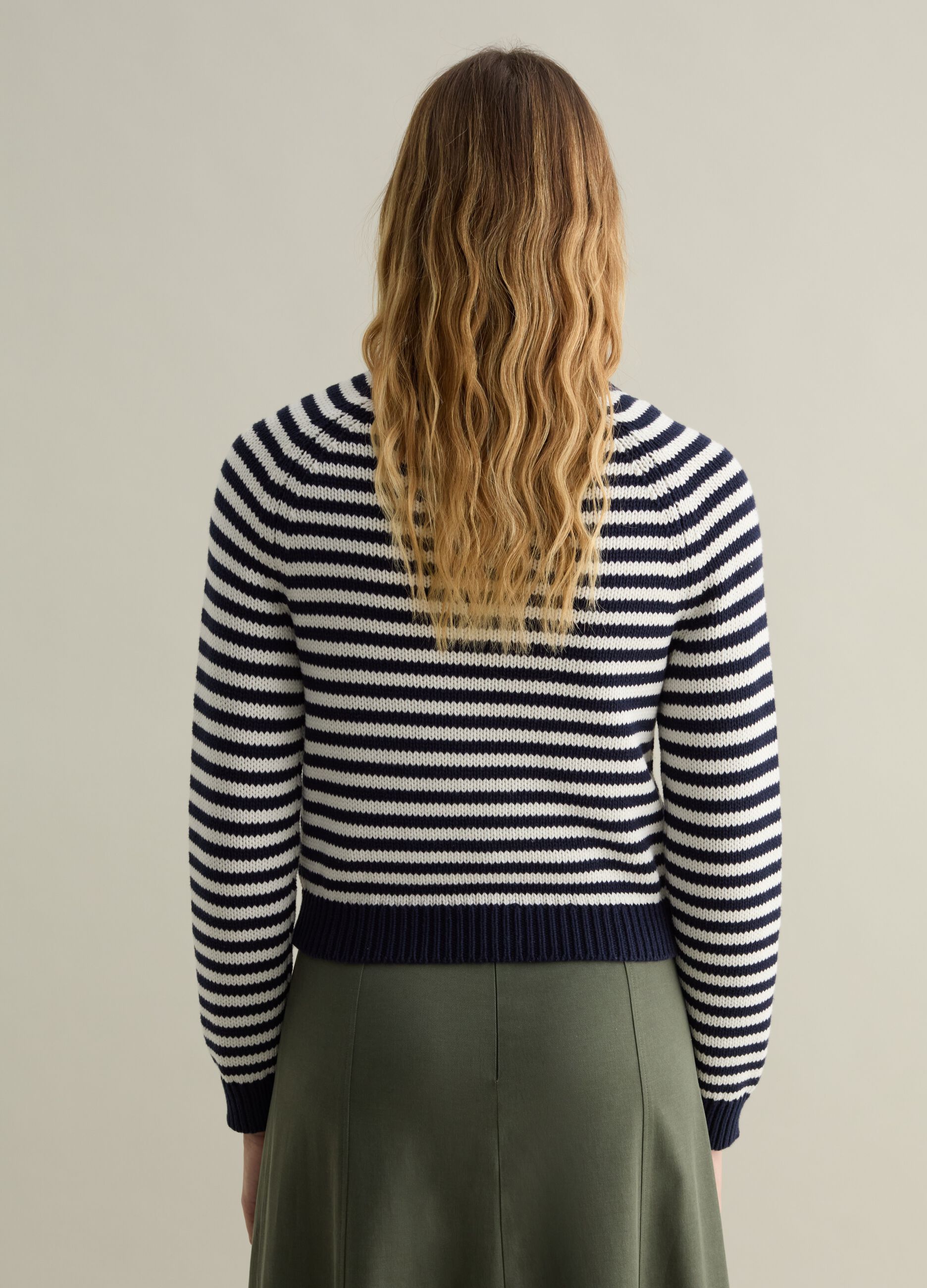Striped pullover with raglan sleeves