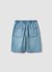 Boys&rsquo; blue denim shorts in cotton blend, straight fit_1