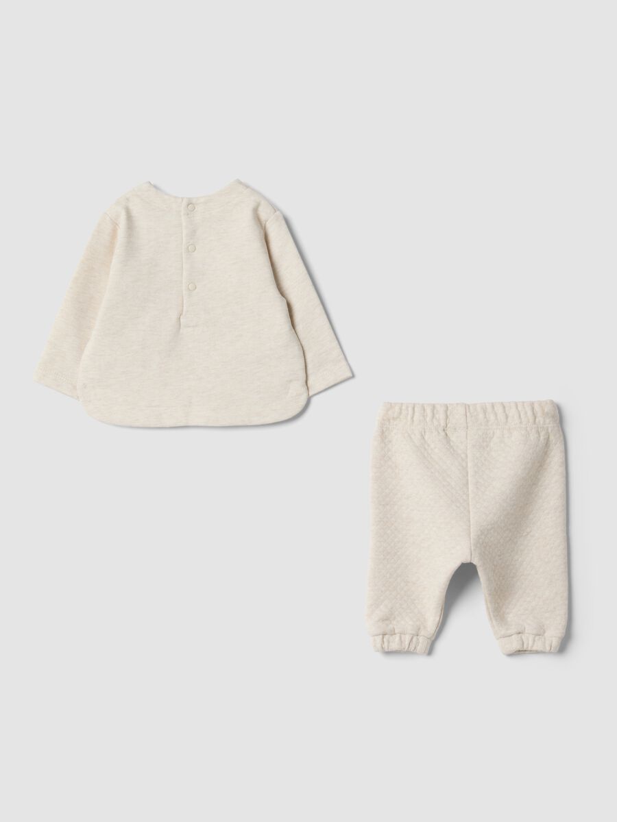 Beige two-piece organic cotton-blend set for baby_1