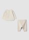Beige two-piece organic cotton-blend set for baby_1