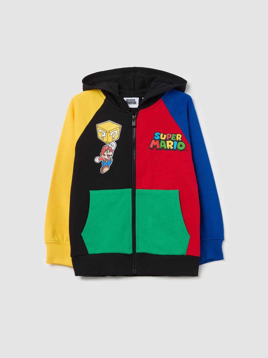 Full-zip color block con cappuccio e stampa Super Mario™_0