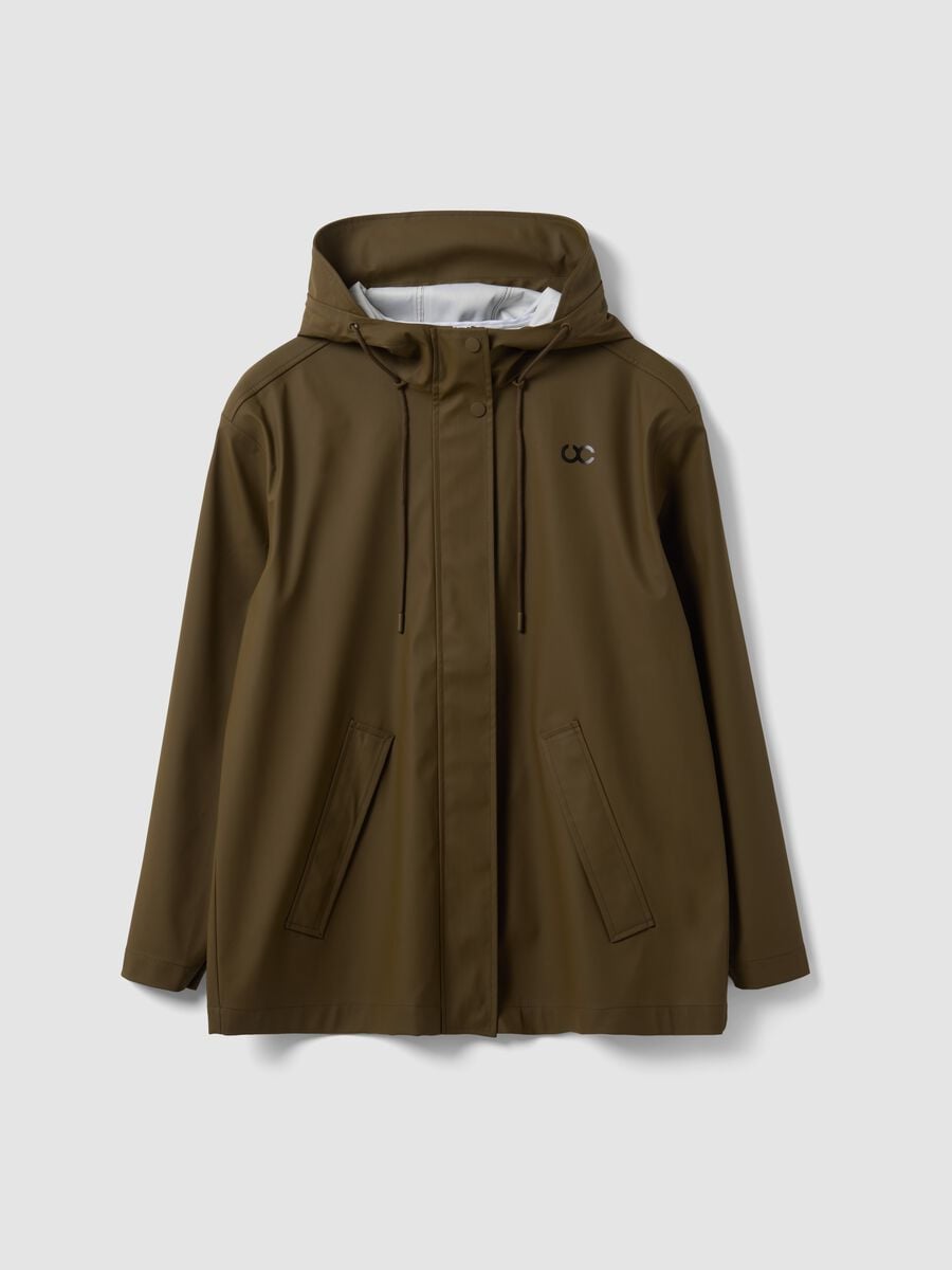 Green rain jacket with zip and hood_4