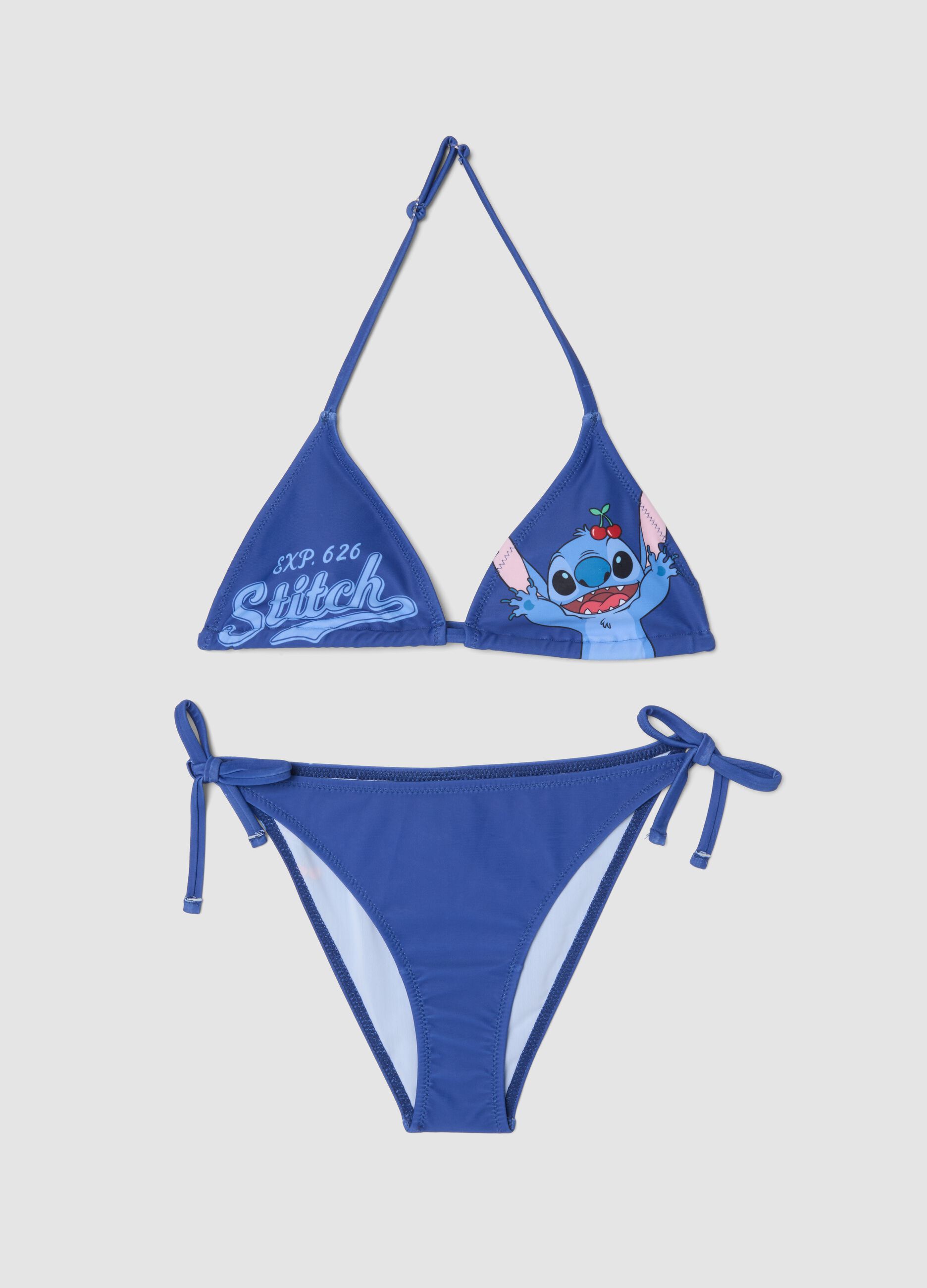 Blue stretch triangle bikini