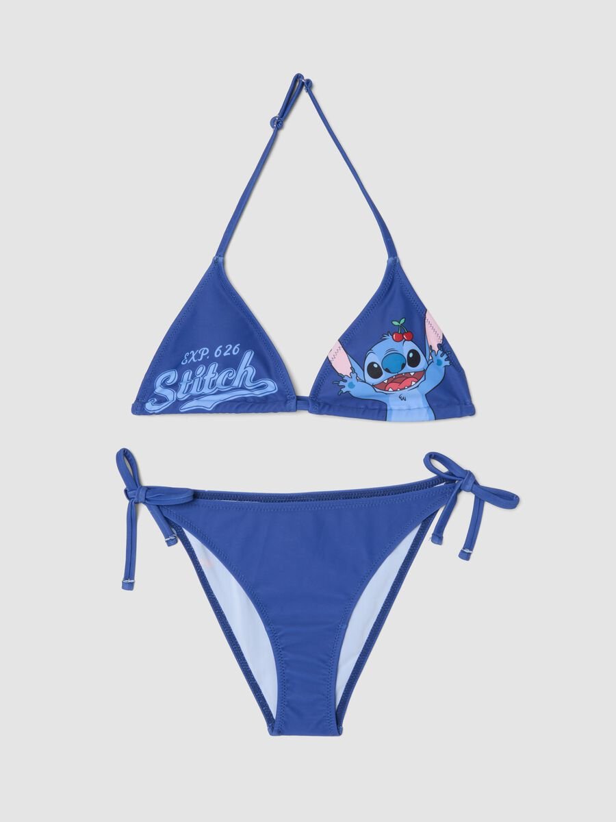 Blue stretch triangle bikini_0