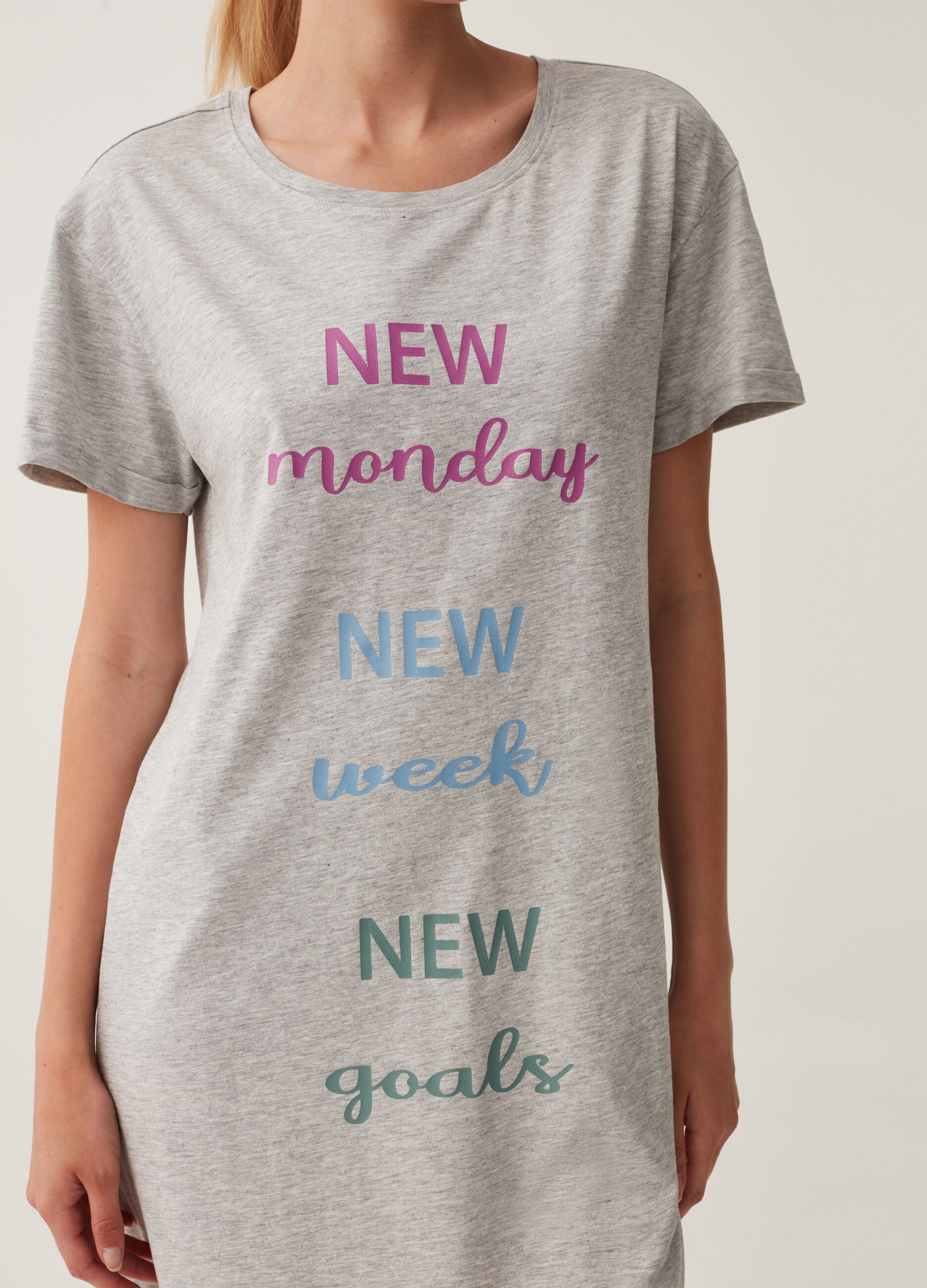Camicia da notte con stampa lettering_3