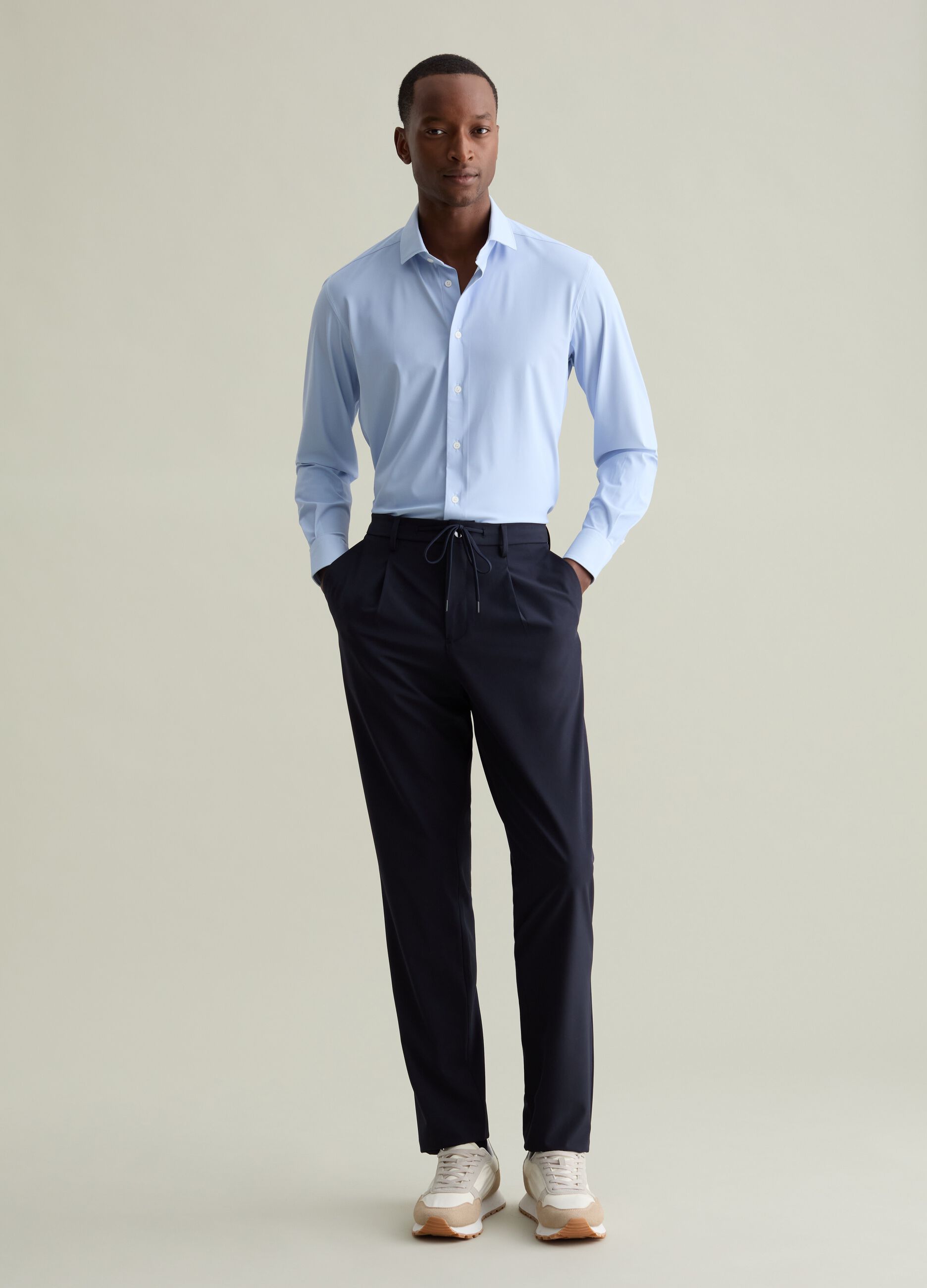 Regular-fit shirt in technical fabric
