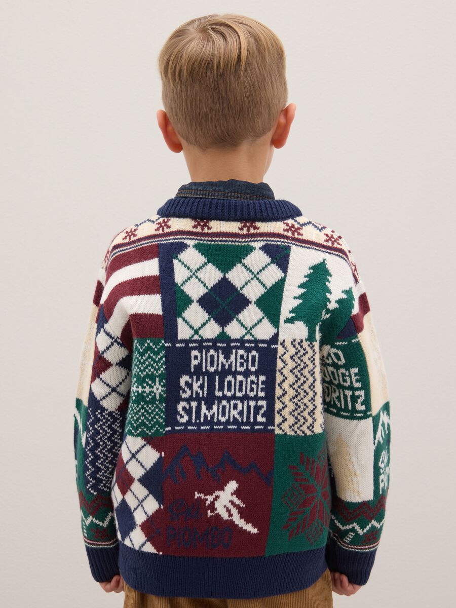 Maglione multicolor da bambino regular fit con fantasia jacquard_2