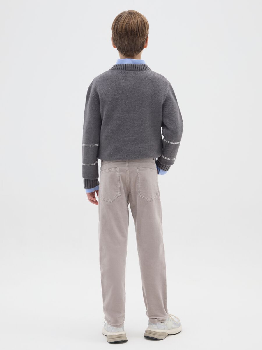 Pantaloni grigi da ragazzo in misto cotone regular fit_1