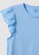Sky-blue pure cotton nightdress with ruffle trim_5
