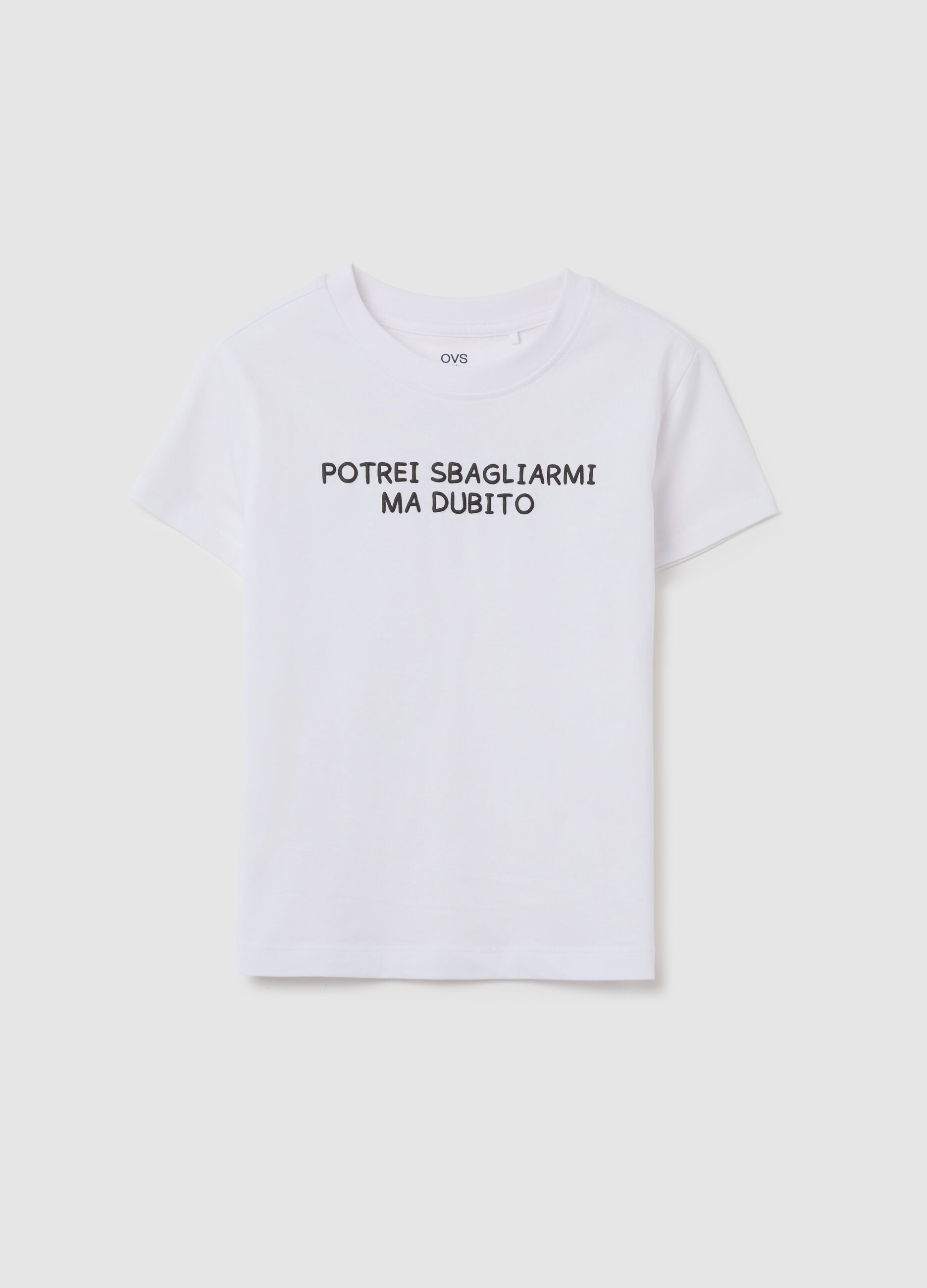 White T-shirt with OVS Kids print