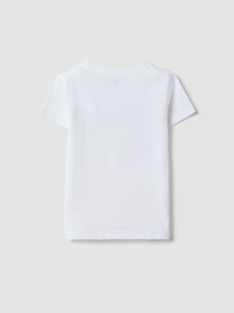 Girls' white pure cotton T-shirt with fruit print, regular fit_1