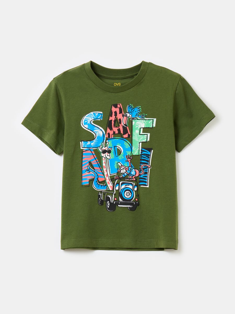 T-shirt in cotone con stampa Safari_0