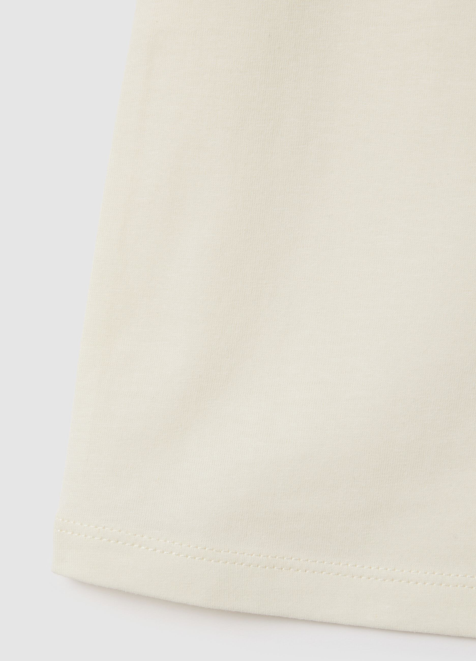 Top da bambina in puro cotone bianco regular fit con volant