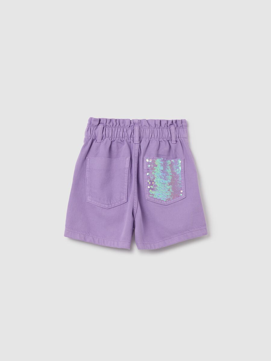 Purple paper bag shorts for girls Love Therapy_1