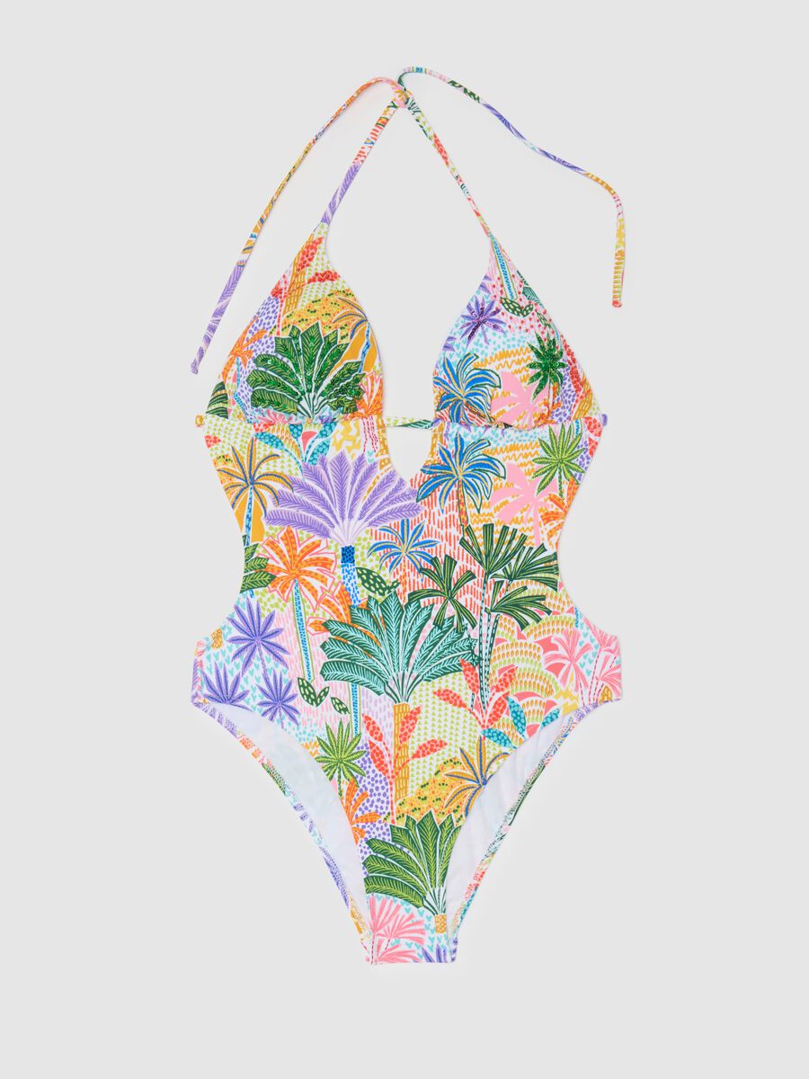 Women's One-Piece Swimsuit in Stretch Blend Multicolour_1